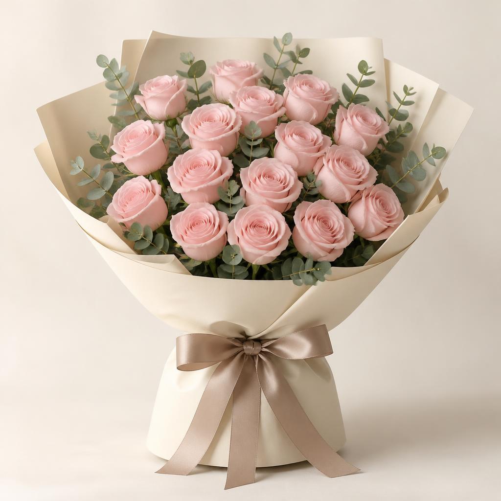 15 Adet Pembe Gul Buketi